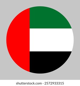 Flag of United Arab Emirates round shape, UAE national symbol