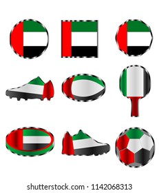 flag of the United Arab Emirates, a set of different color icons of the flag of the United Arab Emirates