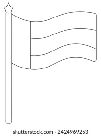 Flag of the United Arab Emirates. Sketch. Vector illustration. The national symbol of the state develops in the wind. Fabric flag. Outline on isolated background. Political topics. Doodle style. 