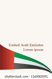 Flag of the United Arab Emirates, United Arab Emirates. Template for award design, an official document with the flag of the United Arab Emirates. Bright, colorful vector illustration