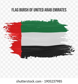 Flag Of United Arab Emirates in texture brush  with transparent background, vector illustration in eps file