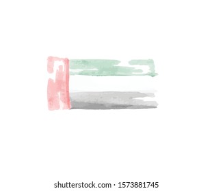Flag of the United Arab Emirates (UAE), watercolor style, sign symbol background, vector illustration.