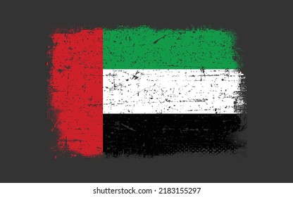 Bandera de los Emiratos Árabes Unidos. Bandera de los EAU. Fondo del pincel
