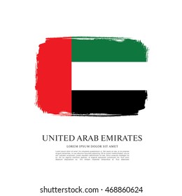 Flag of the United Arab Emirates. UAE flag. Brush stroke background