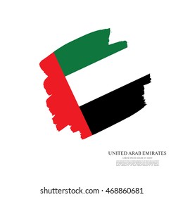 Flag of the United Arab Emirates. UAE flag. Brush stroke background