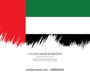 Flag of the United Arab Emirates. UAE flag. Brush stroke background