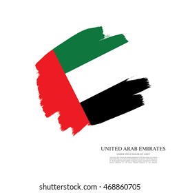 Flag of the United Arab Emirates. UAE flag. Brush stroke background