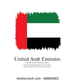 Flag of the United Arab Emirates. UAE flag. Brush stroke background