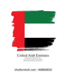 Flag of the United Arab Emirates. UAE flag. Brush stroke background