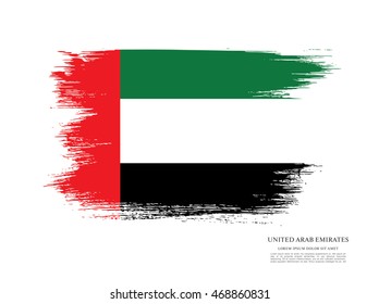 Flag of the United Arab Emirates. UAE flag. Brush stroke background