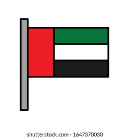 flag of united arab emirates vector icon logo illustration on white background. Perfect use for website, pattern, design, etc.