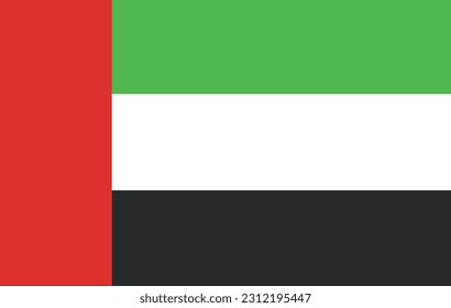 Bandera de los Emiratos Árabes Unidos, ilustración vectorial