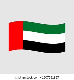 Flag of United Arab Emirates waves vector illustration