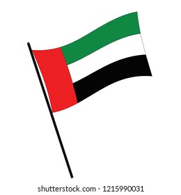 Emirates Flag Waving On White Background Stock Photo 491453557 ...