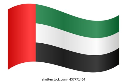 Flag United Arab Emirates Waving On Stock Vector (Royalty Free ...