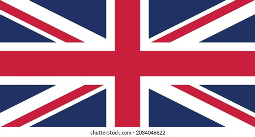 Bandera del Reino Unido. Proporción exacta y colores oficiales.