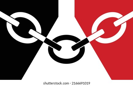 The flag of the United Kingdom Black Country a part of the West Midlands including Walsall Dudley and other surounding areas