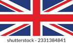 Flag of United Kingdom. United Kingdom flag. British flag. Flag icon. Standard color. Standard size. Computer illustration. Digital illustration. Vector illustration.