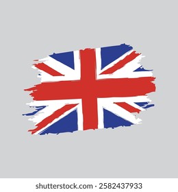 Flag of the United Kingdom in brush shape frame