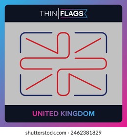 The flag of United Kingdom, Download Editable Thin Icons. Country, World and International Flag Icons Set. British Flag Icon Graphic Vector Stroke