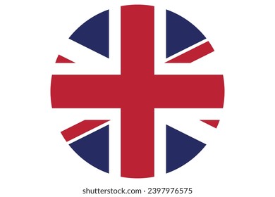 Flag of United Kingdom. English national symbol in official colors. Template icon. Abstract vector background. Round glass light ball, 3D big bubble, sphere.