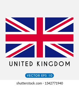 Flag of United Kingdom, Great Britain flag template design. Vector Eps 10