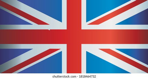 Flag of the United Kingdom, United Kingdom of Great Britain and Northern Ireland. Bright, colorful vector illustration