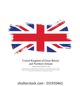 Flag Of The United Kingdom Of Great Britain And Northern Ireland, Brush Stroke Background