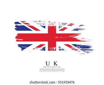 Flag of the United Kingdom of Great Britain and Northern Ireland, brush stroke background