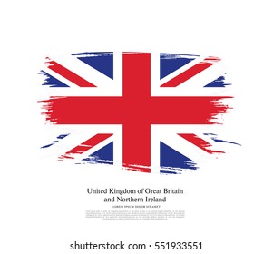 Flag of the United Kingdom of Great Britain and Northern Ireland, brush stroke background