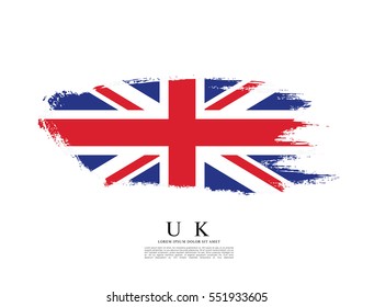 Flag of the United Kingdom of Great Britain and Northern Ireland, brush stroke background