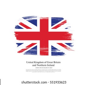 Flag of the United Kingdom of Great Britain and Northern Ireland, brush stroke background