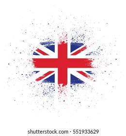 Flag of the United Kingdom of Great Britain and Northern Ireland, brush stroke background