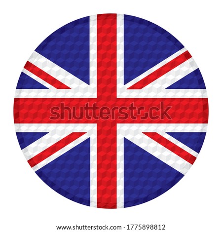 Flag Of United Kingdom Or Great Britain Vector Illustration. Flag Button Of United Kingdom. Royal Union Jack Sign