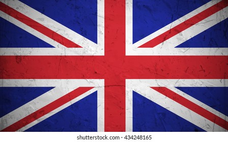 Flag of the United Kingdom in grunge style.