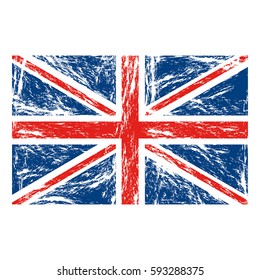 flag united kingdom with grunge texture vector illustration