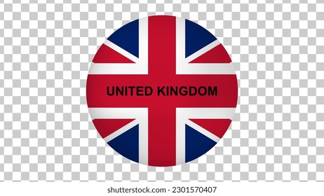 flag of united kingdom isolated on transparent background. vector illustration. 