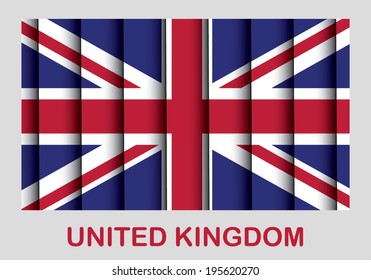 Flag of United Kingdom from layers with shadow, vector