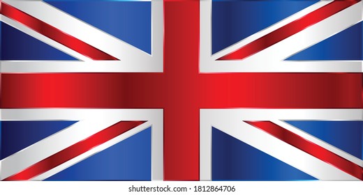Bandera del Reino Unido con gradiente metálico