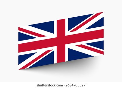 Flag of United Kingdom. United Kingdom flag official colors tilted icon digital vector illustration design.