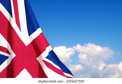 Bandera del Reino Unido sobre el fondo del cielo. Vector EPS10