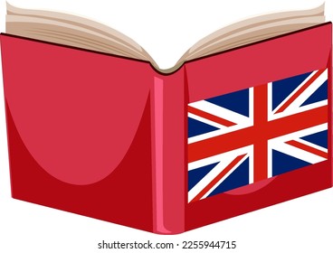 Flag of United Kingdom on book cover illustration