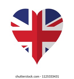 Flag of the United kingdom on a heart shape