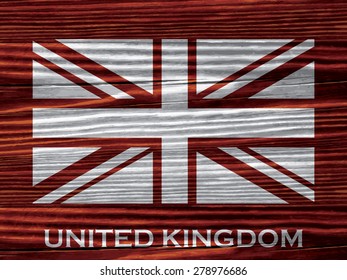 Flag of the United Kingdom on wooden background