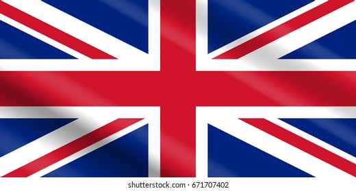 Flag of the United Kingdom in Real Proportion with Switchable Wavelike Gradient
