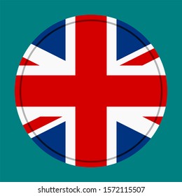 flag of united kingdom round button 