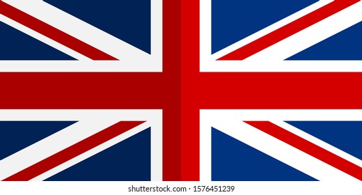 flag of united kingdom shiny. vector
