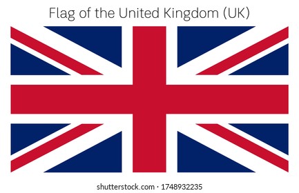 Flag of the united kingdom UK in white background vector