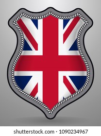 Flag of United Kingdom. Vector Badge and Icon. Vertical Orientation Version