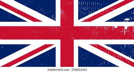 Flagge des Vereinigten Königreichs. Vektorillustration. Flagge des Vereinigten Königreichs auf grauem Hintergrund